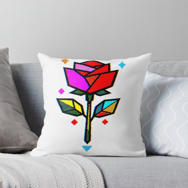 Item preview, Minimalist geometric rose with retro video game style designed and sold by Moonshroomarts.