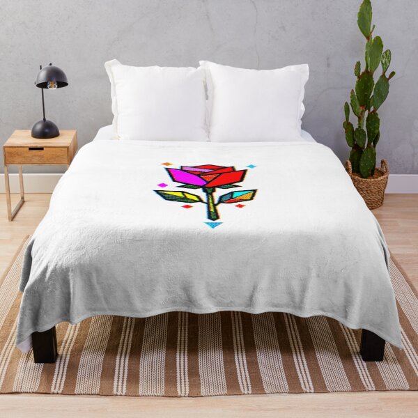 Item preview, Minimalist geometric rose with retro video game style designed and sold by Moonshroomarts.