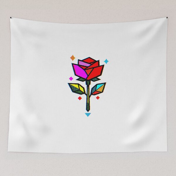 Item preview, Minimalist geometric rose with retro video game style designed and sold by Moonshroomarts.