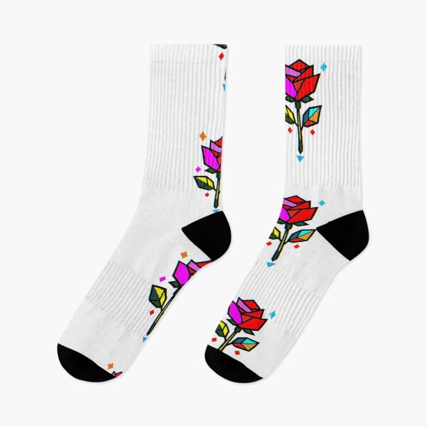 Item preview, Minimalist geometric rose with retro video game style designed and sold by Moonshroomarts.