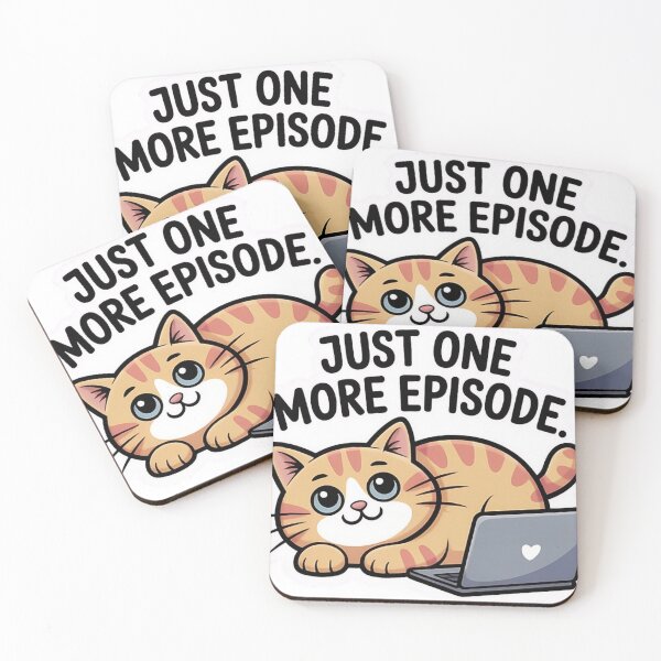 Item preview, Just One More Episode Funny Lazy Cat Watching Shows Sticker designed and sold by Bhumika StickerArtist .