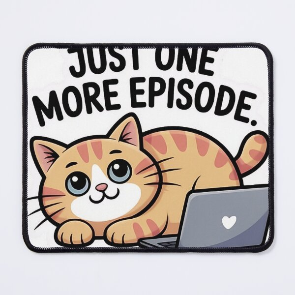 Item preview, Just One More Episode Funny Lazy Cat Watching Shows Sticker designed and sold by Bhumika StickerArtist .