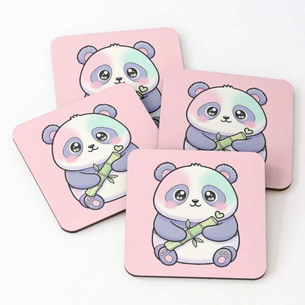 Item preview, Cute Kawaii Panda Eating Bamboo Cartoon Animal Illustration designed and sold by LavinyArt.