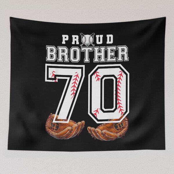 Item preview, Proud Brother Baseball Player Number 70 Sibling Support designed and sold by PamQBennett.