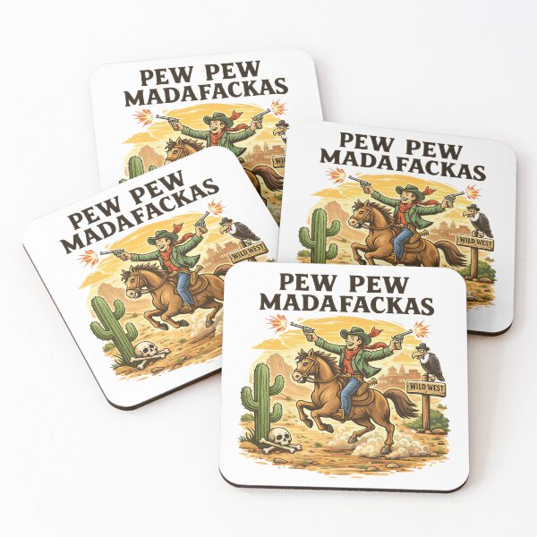 Item preview, Hilarious Retro Cowboy Pew Madafakas designed and sold by Blok45.
