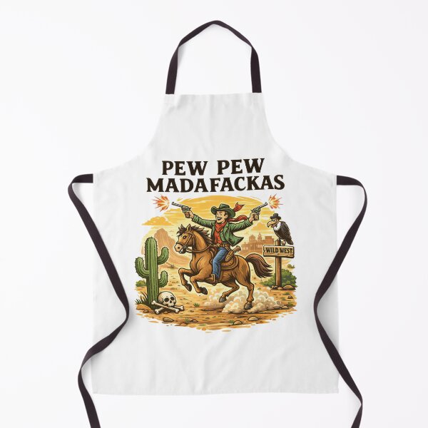 Item preview, Hilarious Retro Cowboy Pew Madafakas designed and sold by Blok45.