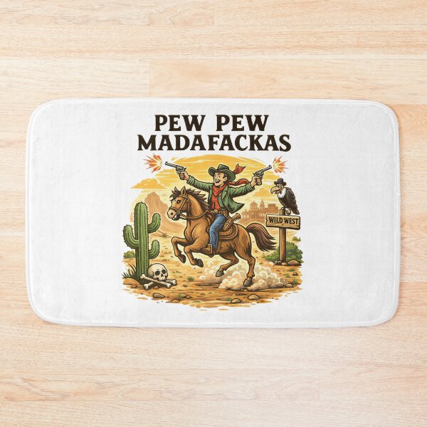 Item preview, Hilarious Retro Cowboy Pew Madafakas designed and sold by Blok45.