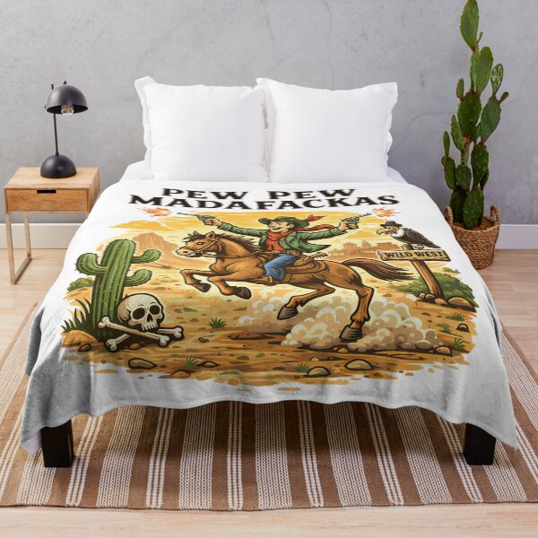 Item preview, Hilarious Retro Cowboy Pew Madafakas designed and sold by Blok45.