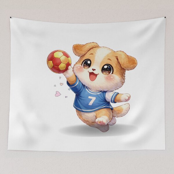 Item preview, Kawaii Puppy Playing Handball. designed and sold by Lylysun.
