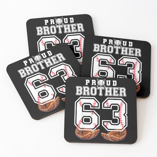 Item preview, Proud Brother Baseball Player Number 63 Sibling Support designed and sold by PamQBennett.