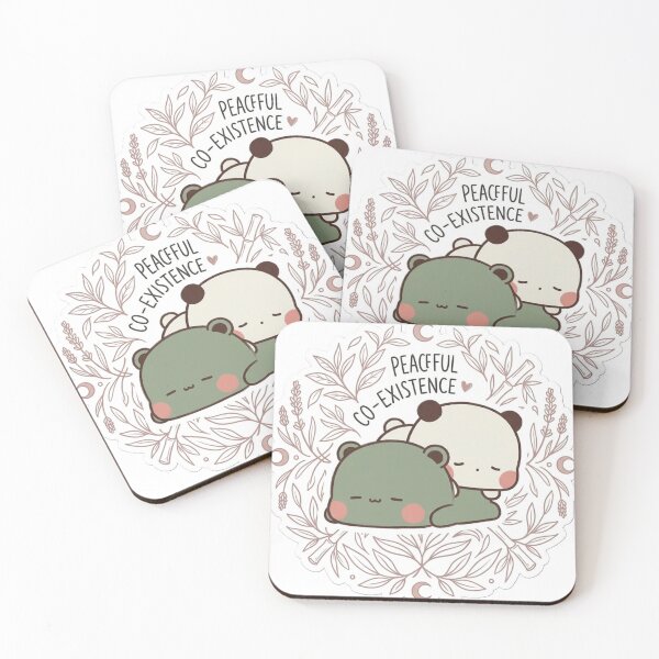 Item preview, Bubu Dudu Peaceful Co-Existence – Cute Panda Couple Kawaii Sticker designed and sold by snaperos.