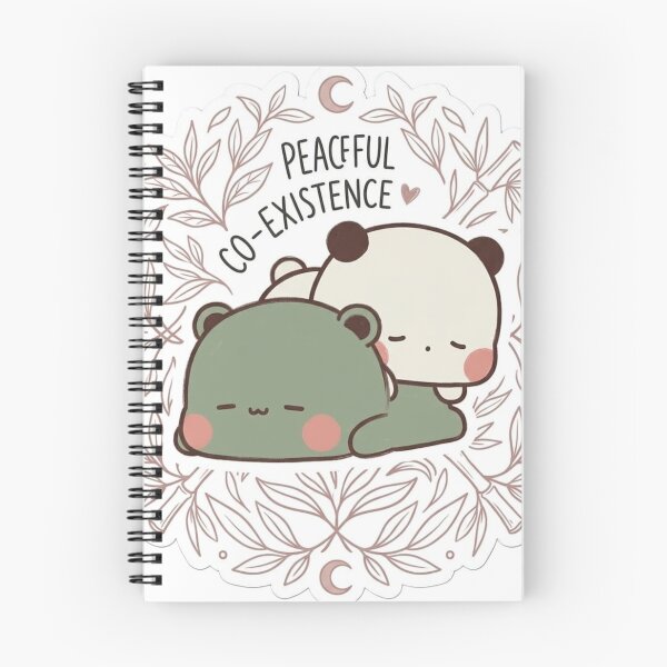 Item preview, Bubu Dudu Peaceful Co-Existence – Cute Panda Couple Kawaii Sticker designed and sold by snaperos.