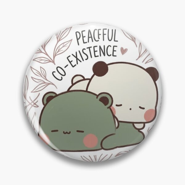Item preview, Bubu Dudu Peaceful Co-Existence – Cute Panda Couple Kawaii Sticker designed and sold by snaperos.