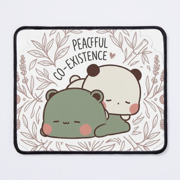 Item preview, Bubu Dudu Peaceful Co-Existence – Cute Panda Couple Kawaii Sticker designed and sold by snaperos.