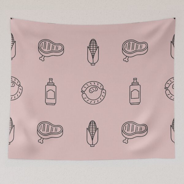 Item preview, BBQ Food Icon Pattern Black Design designed and sold by PriyankaSonara.