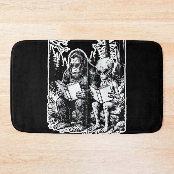 Item preview, Bookish Bigfoot Alien Reading Funny Cryptid Sasquatch Zip Hoodie designed and sold by PamQBennett.