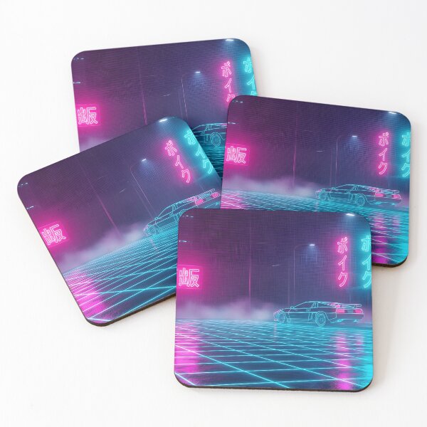Item preview, Neon Rain Cyberpunk City Street with Retro Sports Car designed and sold by powersunlight.