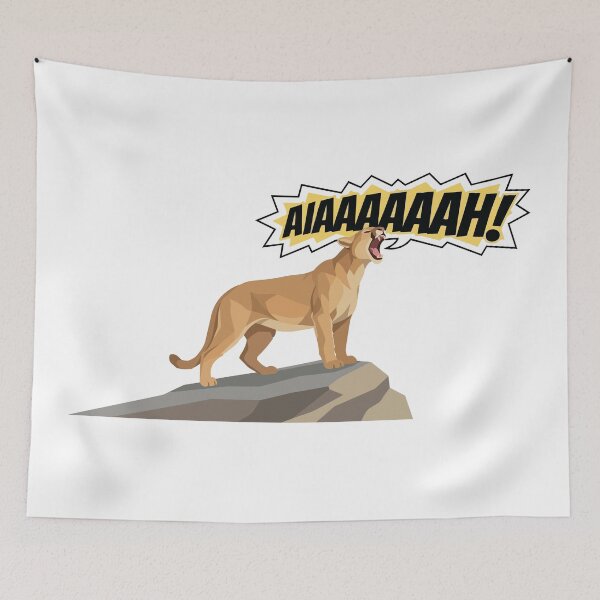 Item preview, Funny Mountain Lion Forest Banshee Screaming Meme designed and sold by Petzzz.