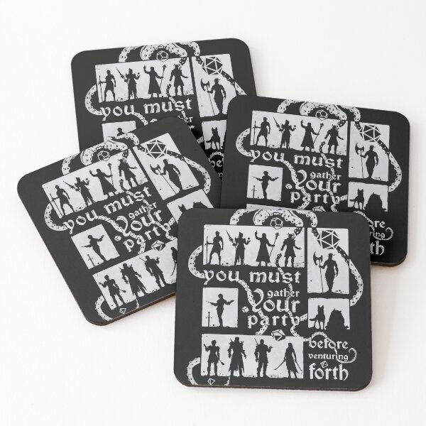 Item preview, Gather your party | DnD Party | Dungeons & Dragons (in grey) designed and sold by keyvei.