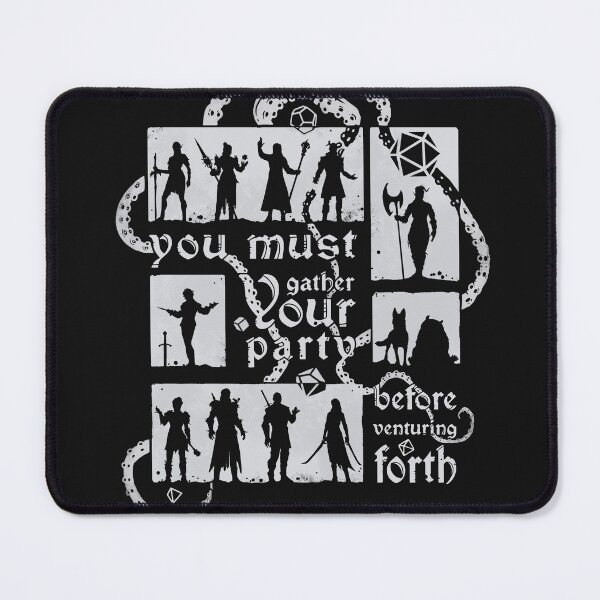 Item preview, Gather your party | DnD Party | Dungeons & Dragons (in grey) designed and sold by keyvei.