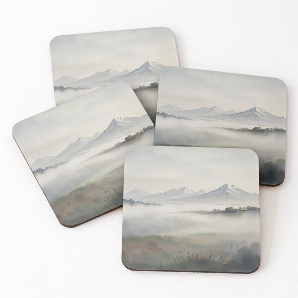 Item preview, Misty watercolour mountains designed and sold by Judith Murphy.