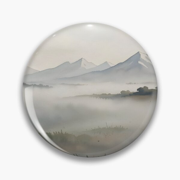 Item preview, Misty watercolour mountains designed and sold by Judith Murphy.