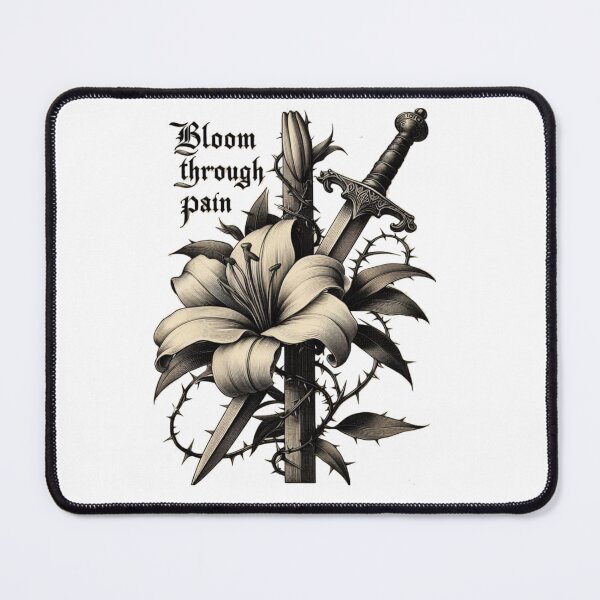 Item preview, Bloom Through Pain – Gothic Sword and Lily Tattoo Design designed and sold by HAZIM6.
