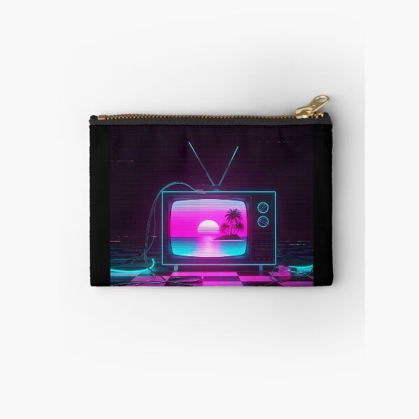 Item preview, Neon Synthwave Sunset in a Retro TV designed and sold by powersunlight.