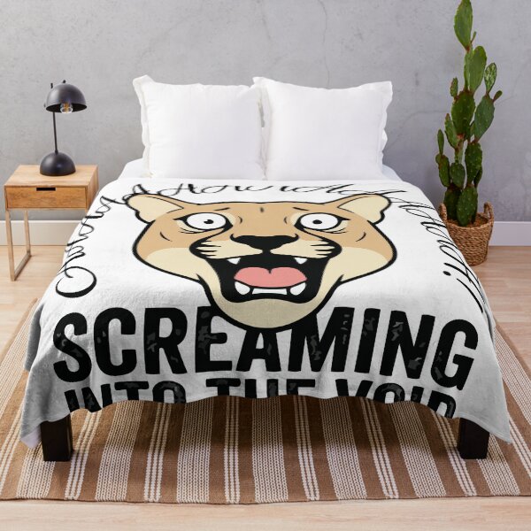 Item preview, Cougar Screaming Into The Void Camping Anxiety Meme designed and sold by Petzzz.