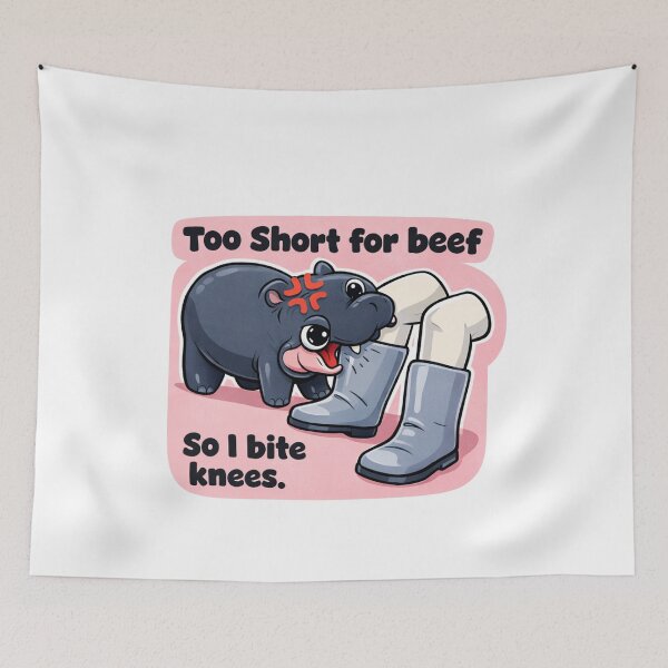 Item preview, Too Short For Beef So I Bite Knees Funny Hippo designed and sold by margamPagenberg.
