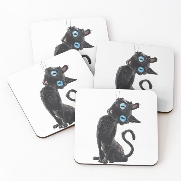 Item preview, Black Cat With Blue Eyes Cute Gothic designed and sold by margamPagenberg.