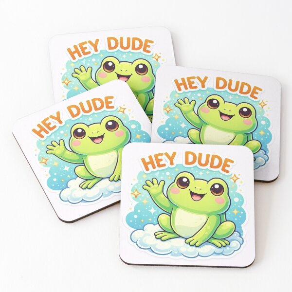 Item preview, Hey Dude Frog Sticker – Cute Friendly Frog designed and sold by ApGraphicDesigns.