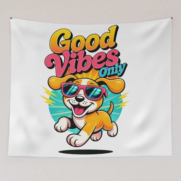 Item preview, Good Vibes Only Dog – Funny Cute Dog Quote Design designed and sold by kpwi_maduwanthi.