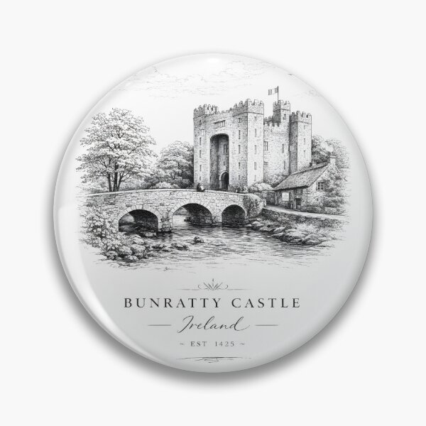 Item preview, Bunratty Castle Ireland – Historic Irish Castle Vintage Travel designed and sold by Rough Sketches – Ireland Inspired Art.