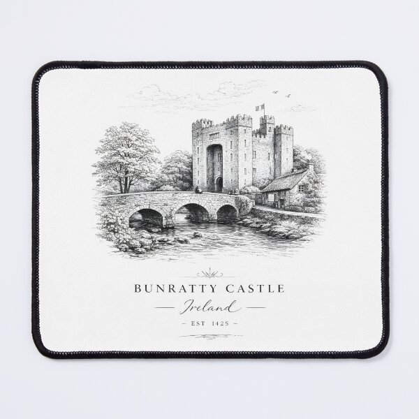 Item preview, Bunratty Castle Ireland – Historic Irish Castle Vintage Travel designed and sold by Rough Sketches – Ireland Inspired Art.