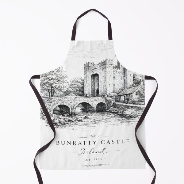 Item preview, Bunratty Castle Ireland – Historic Irish Castle Vintage Travel designed and sold by Rough Sketches – Ireland Inspired Art.