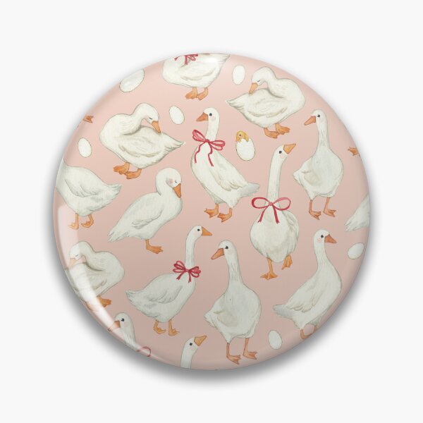Item preview, Goose on pink with sweet coquette bows designed and sold by Elena  O'Neill.