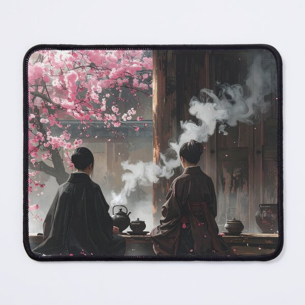 Item preview, Zen Tea Ceremony — Sakura and Meditation designed and sold by Schoenenwald - Illustrations Uniques et Originales.