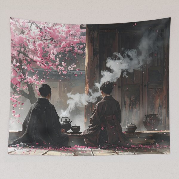 Item preview, Zen Tea Ceremony — Sakura and Meditation designed and sold by Schoenenwald - Illustrations Uniques et Originales.