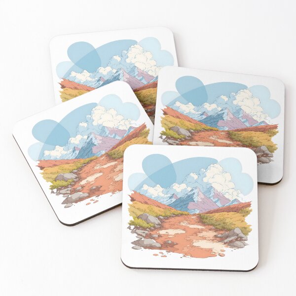 Item preview, Mountain Trail Landscape Illustration with Dramatic Clouds designed and sold by Artania21.