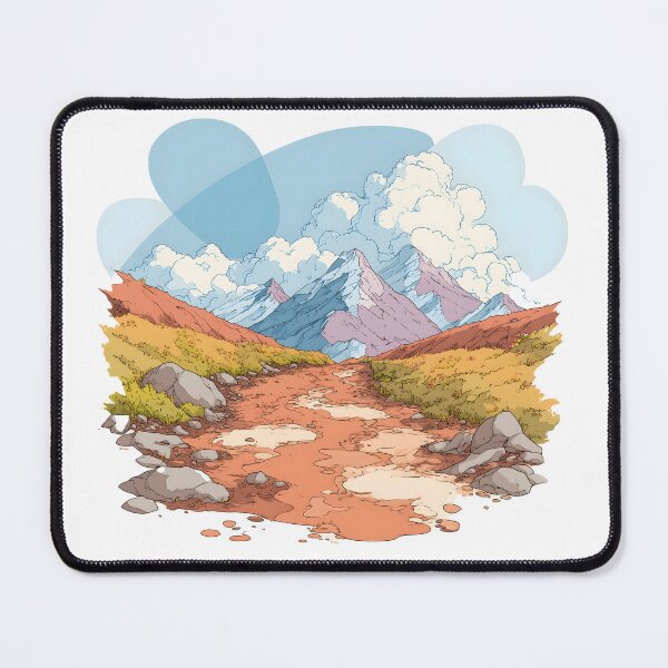 Item preview, Mountain Trail Landscape Illustration with Dramatic Clouds designed and sold by Artania21.