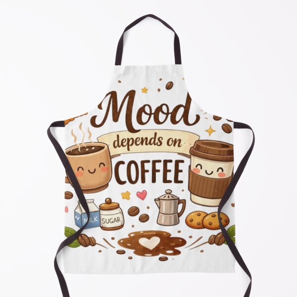 Item preview, Mood Depends on Coffee Cute Cartoon Coffee Lover Design designed and sold by Sanika arts .