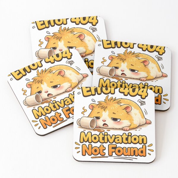 Item preview, Error 404 Motivation Not Found Hamster – Funny Lazy Mood Cute Animal Meme designed and sold by BabyStark.