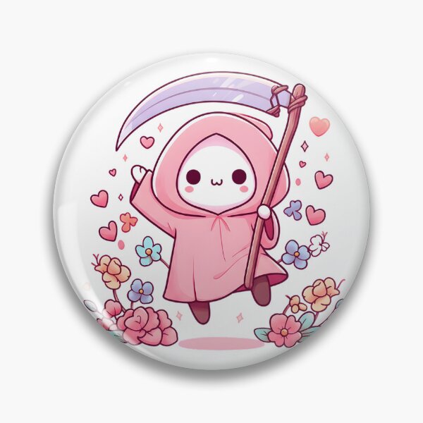 Item preview, Cute Pastel Grim Reaper with Hearts and Flowers designed and sold by ViviArtix.