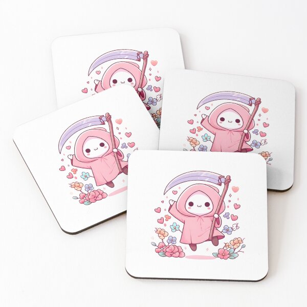 Item preview, Cute Pastel Grim Reaper with Hearts and Flowers designed and sold by ViviArtix.