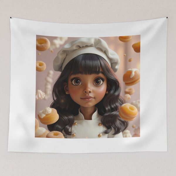 Item preview, Cute Donut Baker Girl | Adorable Chibi Dessert Shop Illustration designed and sold by Peachesncream4.