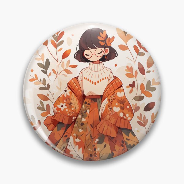 Item preview, Herbst Anime Girl – Cozy Autumn Aesthetic Illustration designed and sold by madkiitten.
