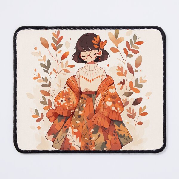 Item preview, Herbst Anime Girl – Cozy Autumn Aesthetic Illustration designed and sold by madkiitten.