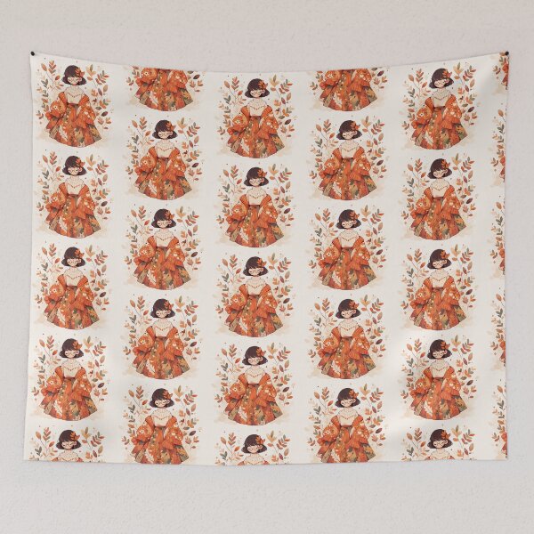 Item preview, Herbst Anime Girl – Cozy Autumn Aesthetic Illustration designed and sold by madkiitten.