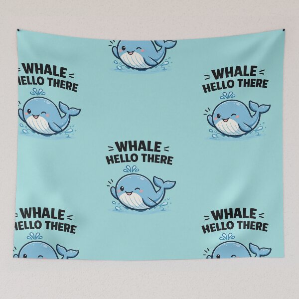 Item preview, Whale Hello There Funny Whale T-Shirt – Cute Ocean Pun Cartoon Design designed and sold by Aredbox.